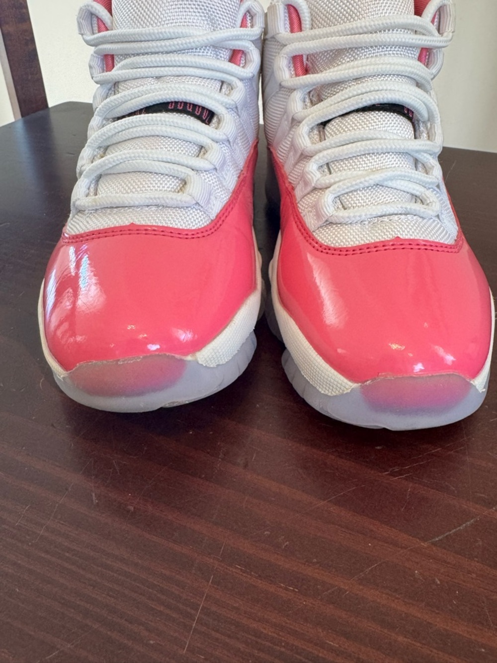 Nike Air Jordan 11 Retro "Barbie Pink" sneakers.  Patent Pink White Youth 5.5 - Picture 10 of 14